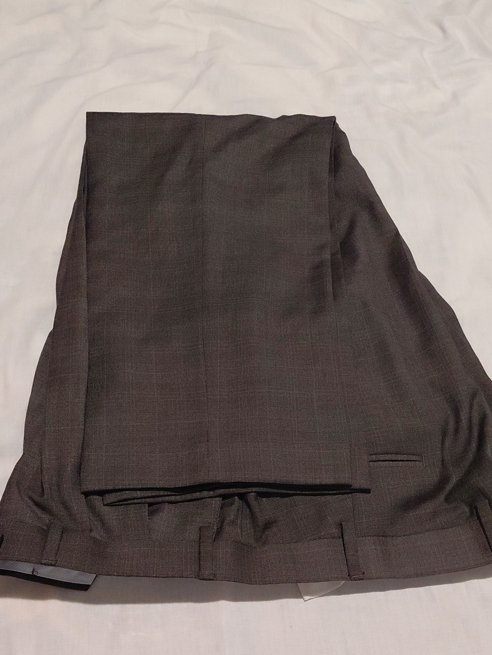 Ralph Lauren Charcoal Dress Pants with Subtle Plaid Pattern Mens 38W 30L
